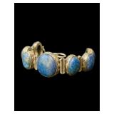 STERLING SILVER AND LAPIS LAZULI BRACELET