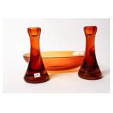 SEGUSO MURANO AMBER GLASS SET