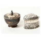 SMALL STERLING SILVER COVERED BOXES