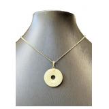 14K JADE DISC PENDANT
