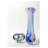 MAASTRICHT ART GLASS VASE AND BOWL