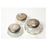 ENGLISH STERLING POWDER JARS