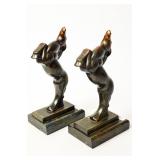 ART DECO BRONZED BOOKENDS