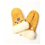 BEADED MOOSE HIDE MITTS