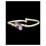 925 MODERNIST AMETHYST BYPASS BRACELET