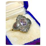 925 STERLING AMETHYST COCKTAIL RING