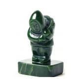 NEPHRITE JADE INUIT HUNTER CARVING