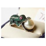 STERLING SILVER FROG RING