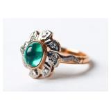 14kt GOLD LADIES' RING WITH EMERALD