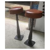 Antique cast iron base pub bar stools