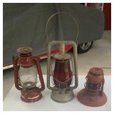 Three antique lanterns