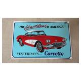 The Heartbeat of America Corvette Metal Sign
