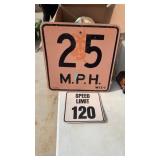 Vintage speed sign  one is card board