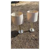 Pair of 29 inch Silver Table Lamps