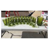 White Hall Green Glasses Pitcher Set of 27 pieces