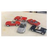 5 die cast covette collector cars