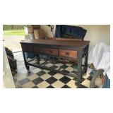 Heavy duty three drawer rolling work table