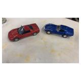 Two corvette lot red one is a hot wheel