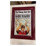 Framed Alabama Daily Post Back To Back National