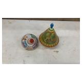 Two spin top vintage kid games