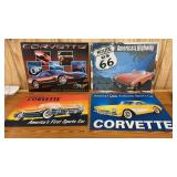 Corvette Metal Sign Lot. Lot of 4 signs.