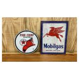 Texaco Fire-Chief Gasoline and Mobilgas Metal