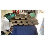 Antique metal tool sorting drawers
