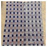Antique American Hand-Woven Coverlet Textile in a