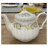 Vintage Sadler Swirl Teapot Yellow Pink Floral