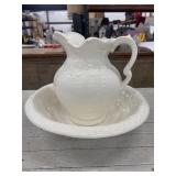 Vintage Cream Pitcher and Wash Basin Ceramic