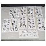 Sheet of store discount  fractions for