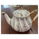 Vintage Cream/Gold Porcelain Teapot Marked