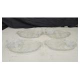 Vintage clear pressed glass snack sets