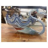 Vintage Sooner Hand-Blown Art Glass Swan Bowl,