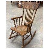 Antique Oak Pressed-back Rocking Chair