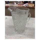 Vintage Anchor Hocking Crystal Glass Pitcher in