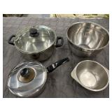 4 pc. Cookware stainless steel cooking pots,and
