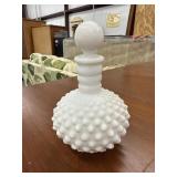 Fenton Milk Glass perfume bottle features the