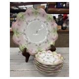 Vintage Porcelain Plate and Saucers produced by