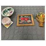 5 pc. Fruit Decorative stain glass, and more .