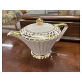 Vintage Sadler pink and gold Art Deco teapot from