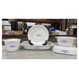 5pc Corning Ware Blue Cornflower Dishes Vintage