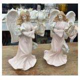 2 Classic Treasures porcelain angel music boxes