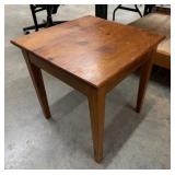 Vintage Solid Wood Square Side Table, Scratching