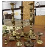Bundle Brass Candle Sticks Etc.