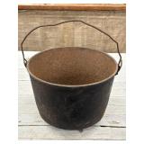 Large Vintage Cast Iron Bean Pot Cauldron