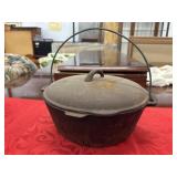 Vintage Cast Iron Dutch Oven Pot with Lid