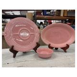 Vintage Fiesta Pink Rose Pieces, Serving Platter,