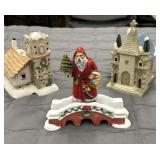 10pc. Christmas angel, nativity snow globe that