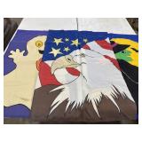3 vintage double sided yard flags. 2 are
